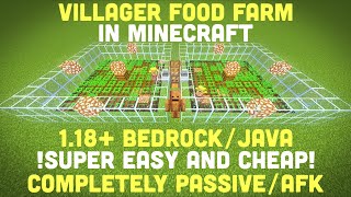 How to make a Minecraft villager food farm 1.18+ (bedrock/java/mcpe)