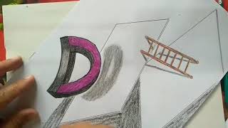 Draw a picture of the letters in 3D