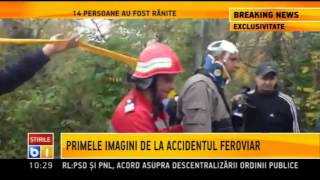 Accident feroviar in Bistrita: 14 persoane au fost ranite