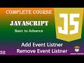 AddEventListner & RemoveEventListner in JavaScript in Urdu/Hindi