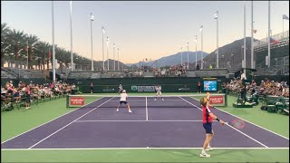 Great Courtside View! Rublev and Karatsev vs Bolleli and Gonzalez - 2021 BNP Paribas Open