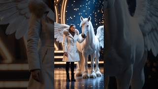 What Pegasus doing on stage? A beautiful girl shocked the world #talent #agt #magic #ytshorts