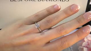 PR1051 Oval Cut Diamond Side Stone Engagement Ring