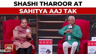 Shashi Tharoor At Sahitya Aaj Tak With Rajdeep Sardesai On His 26 Books And Bond With Readers