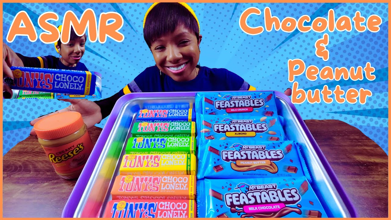Asmr Mukbang Chocolate Bars And Peanut Butter Youtube