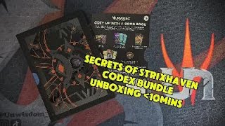 Secrets of Strixhaven Codex Bundle unboxing + All Booster openings