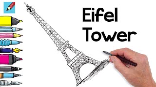 How to draw the Eiffel Tower Real Easy