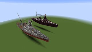 Building Nether version of French battleship Bretagne in Minecraft Part 2