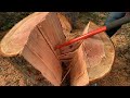 How to split large wood rounds (no axe required)