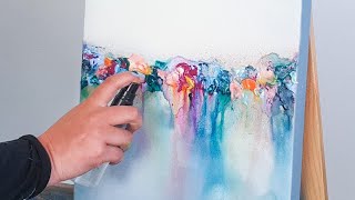 NEW Abstract Acrylic Painting - Colorful Reflections / How to paint easy