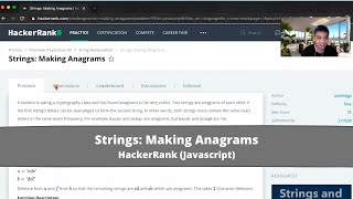 How to Solve "Making Anagrams" on HackerRank? - Javascript Strings