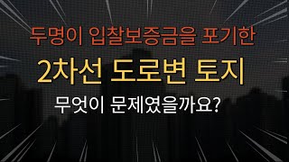 두명이 입찰보증금을 포기한 2차선 도로변 토지 - 무엇이 문제였을까요?