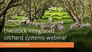 Part 2: Integration of livestock in orchard systems.