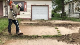 Free LAWN MOWING for ABANDONED EYESORE | DRIVEWAY TRANSFORMATION