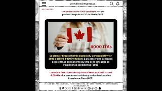 Canada invite 4 000 candidats CEC à demander la résidence permanente en février 2025! 🇨🇦