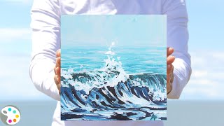 Ocean Wave Painting / Simple Acrylic Painting / Step-by-Step Tutorial