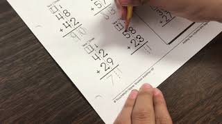 Touchmath Adding two Columns with Regrouping