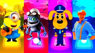 Minions 🆚️ Crazy frog 🆚️ Blippi 😅🆚️ Sheriff Labrador Coffin Dance Song | Tiles hop EDM RUSH