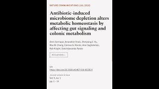 Antibiotic-induced microbiome depletion alters metabolic homeostasis by affecting gut... | RTCL.TV