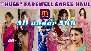 Huge Meesho saree haul for farewell/ Farewell saree haul #meesho #haul #saree #trending #puja