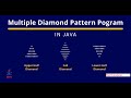 How to create a program that prints a diamond pattern in Java | Full and Inverted triangle in Java