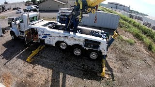 Rotator Using Spreader Bar to Lift & Relocate Two Sea Cans