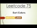 Leetcode 75 Sort Colors (Java)