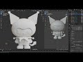 how to make kuromi in blender 3d modeling tutorial