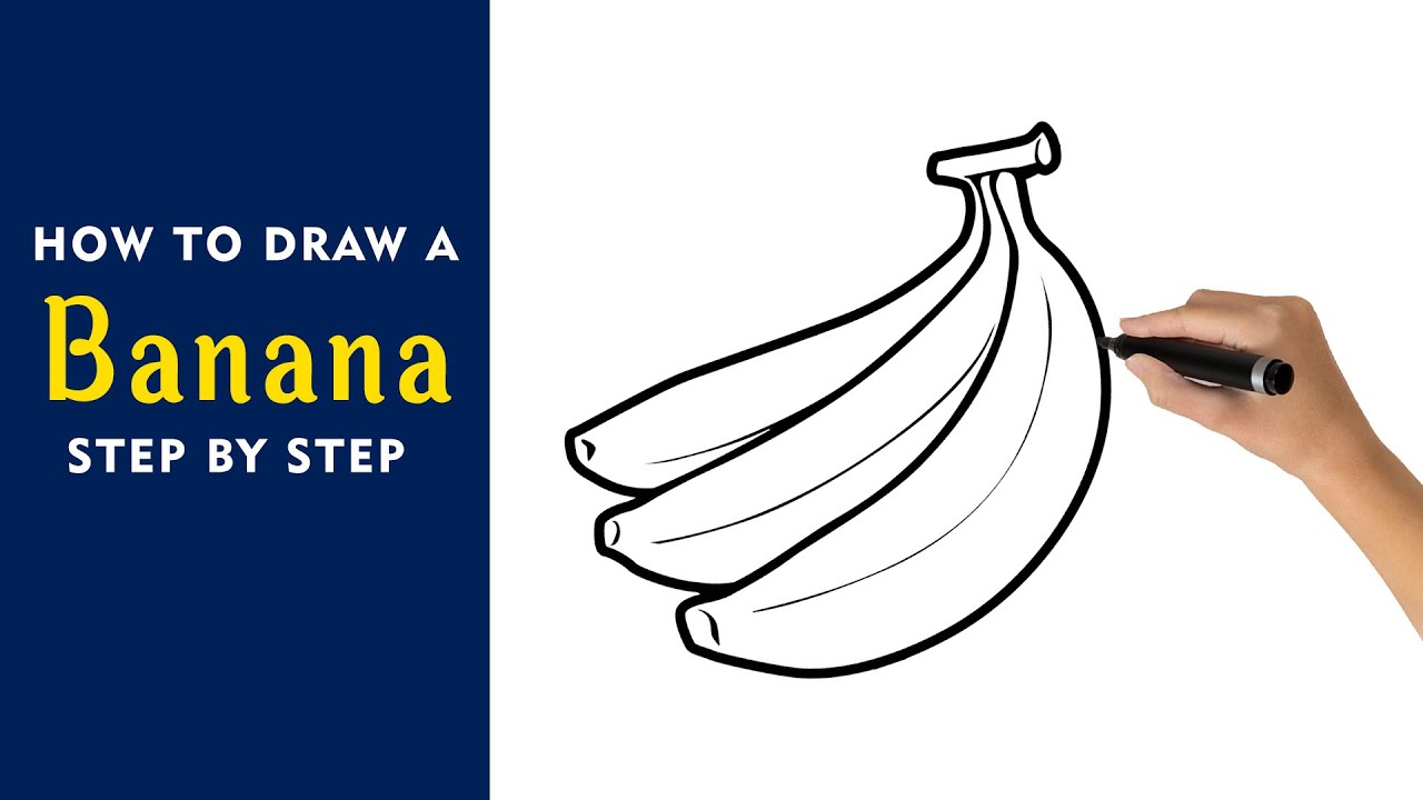 How To Draw A Banana Step By Step - Banana Easy Drawing For Children ...