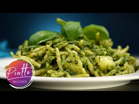 Pesto pasta with potatoes and green beans recipe