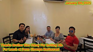 Thanks, Brother Kim Chhay for inviting me to Lunch at Derm Chompa Restaurant on 01.08.25