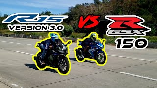 YAMAHA R15 V3 VS SUZUKI GSX R 150 | DRAG RACE