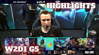 FNC vs MAD - Highlights | Week 2 Day 1 S12 LEC Summer 2022 | Fnatic vs Mad Lions W2D1