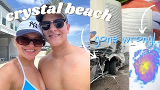 TRIP TO CRYSTAL BEACH 🏝️ *stuck in the hurricane & got into a wreck!!*🙃