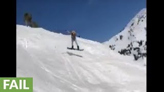 Epic double snowboard intense wipeouts