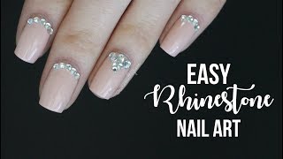 Easy Rhinestone Nail Art || Formal Nail Art || caramellogram