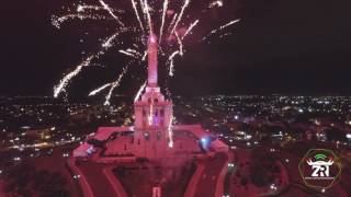 Monumento de Santiago, República Dominicana. (Show de Luces y Fuegos Artificiales) [ZR AERIAL FILM]