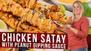 Chicken Satay with Peanut Dipping Sauce