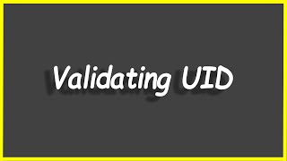 Python Programs #97: Validating UID