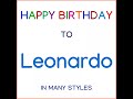 happy birthday to leonardo soul pop