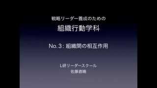 新任リーダーの戦略感覚養成のための組織行動学科　３組織間の相互作用