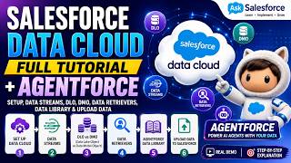 Salesforce Data Cloud with Agentforce Data Library | Setup, DLO, DMO, & Retrievers | Full Tutorial