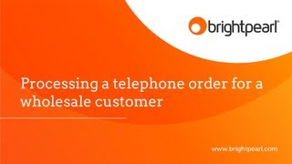 Sales: Wholesale telephone orders