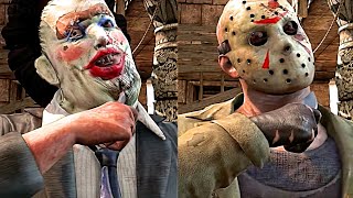 MKXL Jason vs Leatherface Performs All Victory Celebrations Side by Side Comparison