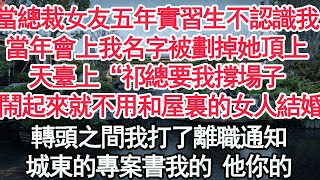 當總裁女友五年實習生不認識我，當年會上我名字被劃掉她頂上，天臺上“祁總要我撐場子，鬧起來就不用和屋裏的女人結婚”轉頭之間我打了離職通知，城東的專案書我的 他你的【顧亞男】【高光女主】【爽文】【情感】