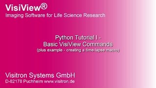 VisiView Python Tutorial I - Basic VV Commands