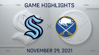 NHL Highlights | Kraken vs. Sabres - Nov. 29, 2021