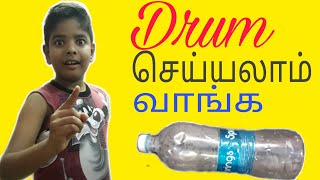 How to make drum with waste bottle| Nishajaswanth | Drum making |