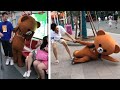 Funny Brown Bear Handing Out Leaflets | Funny Troll - Funny Pranks 2019 (P01)