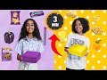 معاك 3 دقايق تشترى محتويات اللانش بوكس بالألوان 💛💜 .. نادين  اتسوّحت 😂😂